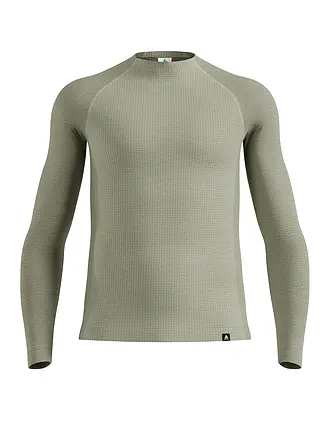 ODLO | Maglia intima da uomo Natural Merino 260 con mezza zip | hellgrau